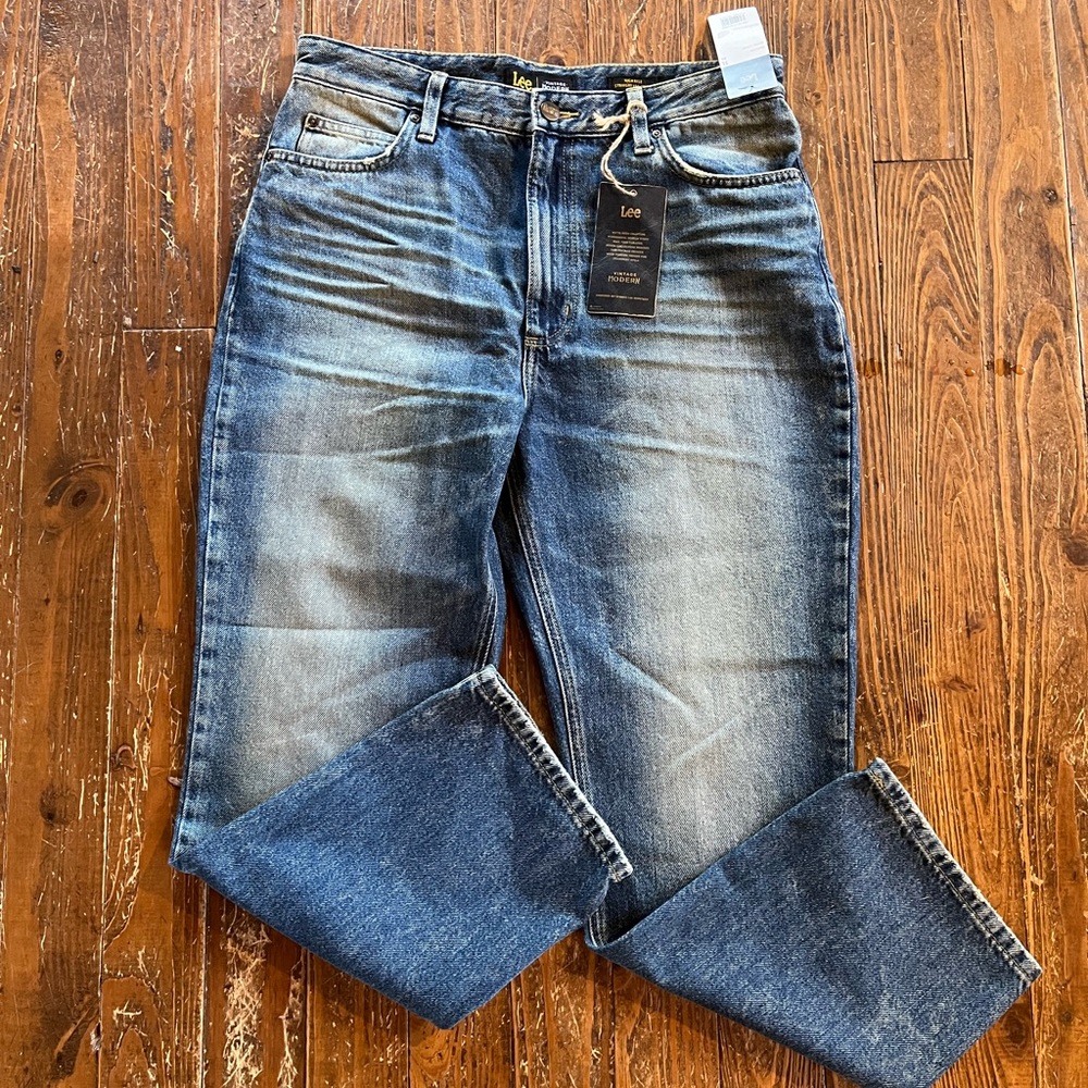 Lee Vintage Modern Straight Leg High Rise Jeans Retro Stone 31 Ankle